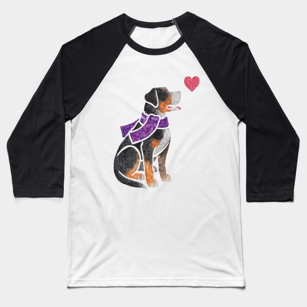 Watercolour Greater Swiss Mountain Dog Baseball T-Shirt by animalartbyjess